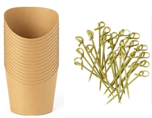 Way to Celebrate 24ct Kraft Charcuterie Cups & 100 Bamboo Picks