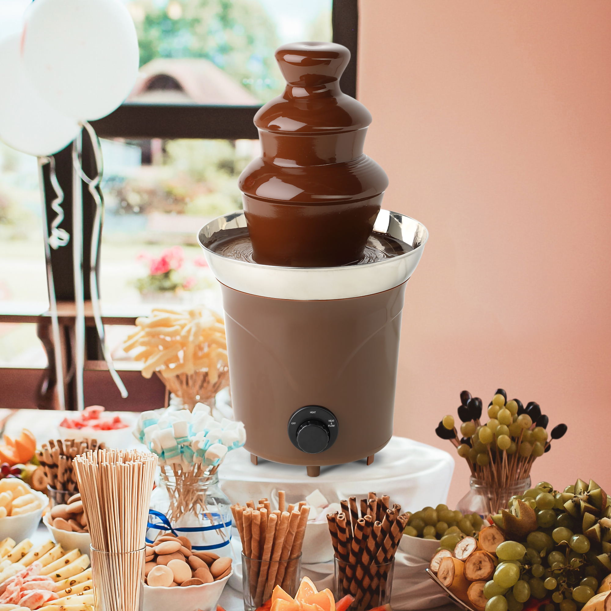 Way to Celebrate 3-Tier Classic Model Compact Chocolate Fondue Fountain - image 1 of 7