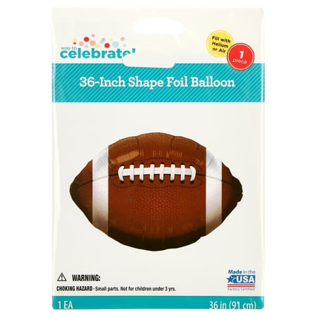 Way to Celebrate 36" Traditional Brown Football Foil Balloon for All Occasions and Ages