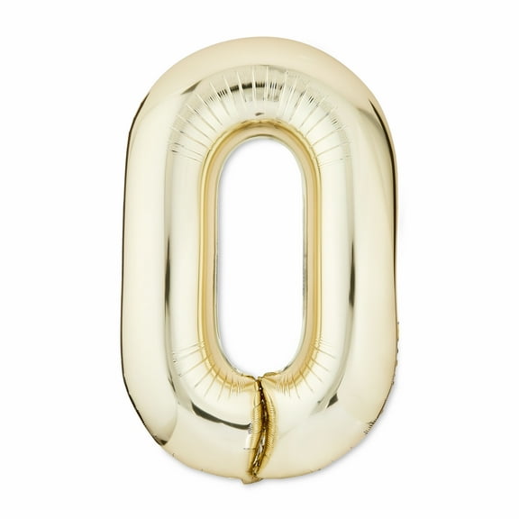 34" Gold Number 0 Foil Balloon, by Way To Celebrate