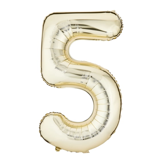 34" Gold Number 5 Foil Balloon, by Way To Celebrate