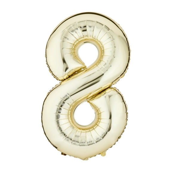 34" Gold Number 8 Foil Balloon, by Way To Celebrate