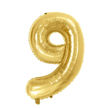 42" Gold Number 9 Foil Balloon, by Way To Celebrate