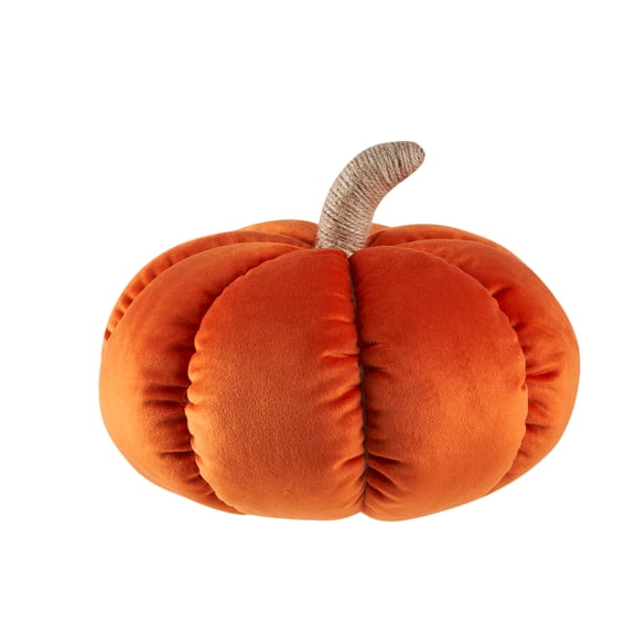 Way to Celebrate 6" x 9" Rust Velvet Pumpkin Shaped Decorative Pillow