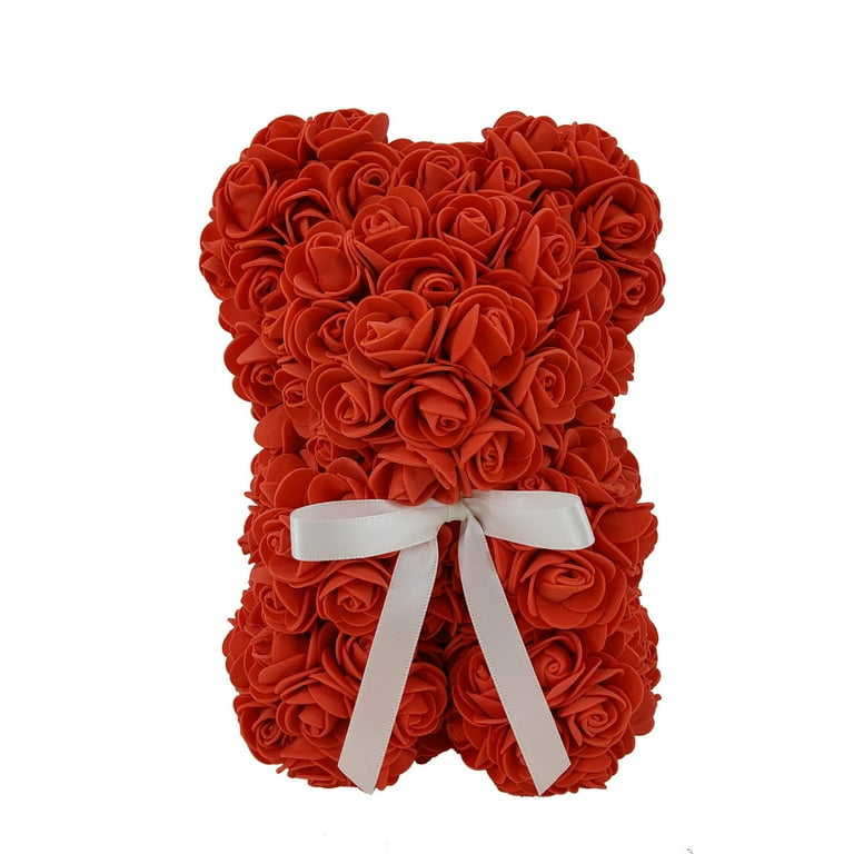 Way to Celebrate 9.25in Artificial Rose Bear Red Color. Indoor Use. Walmart