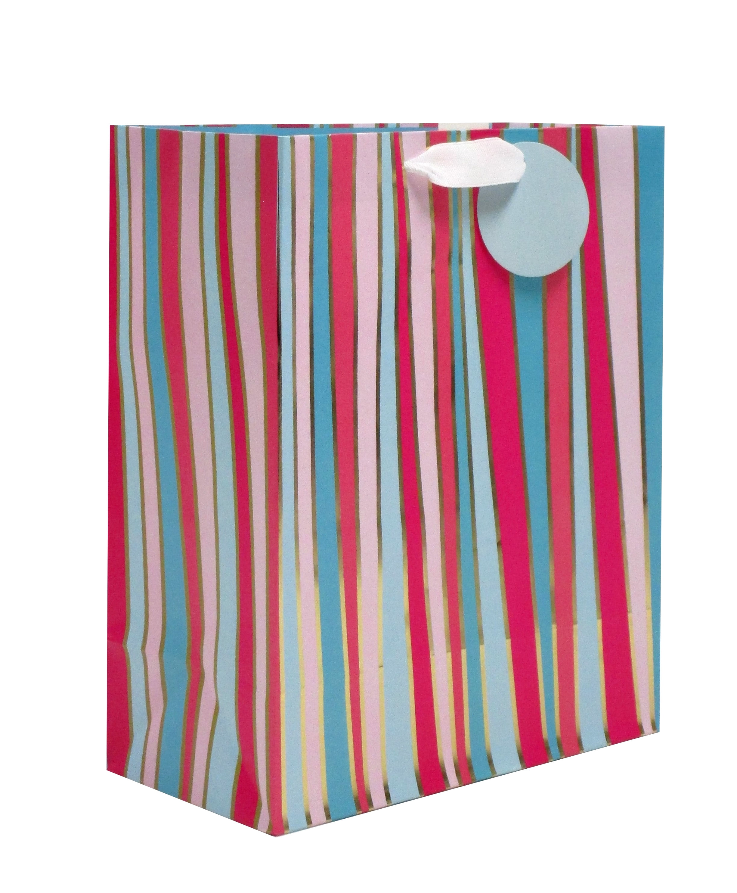 Multicolor Stripes Paper Gift Bag, 10" x 12", by Way To Celebrate