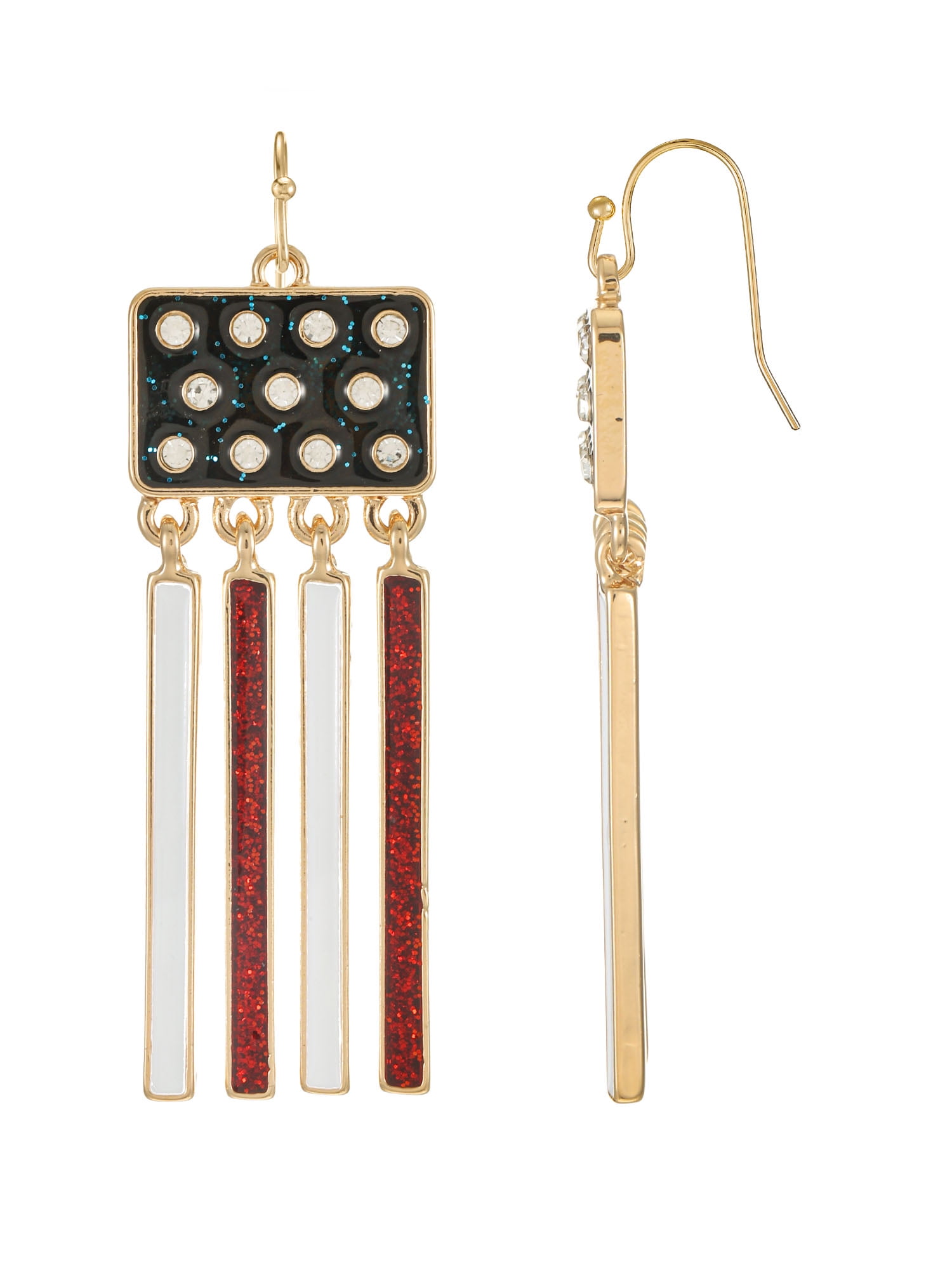 Way to Celebrate Americana Flag Fringe Earrings