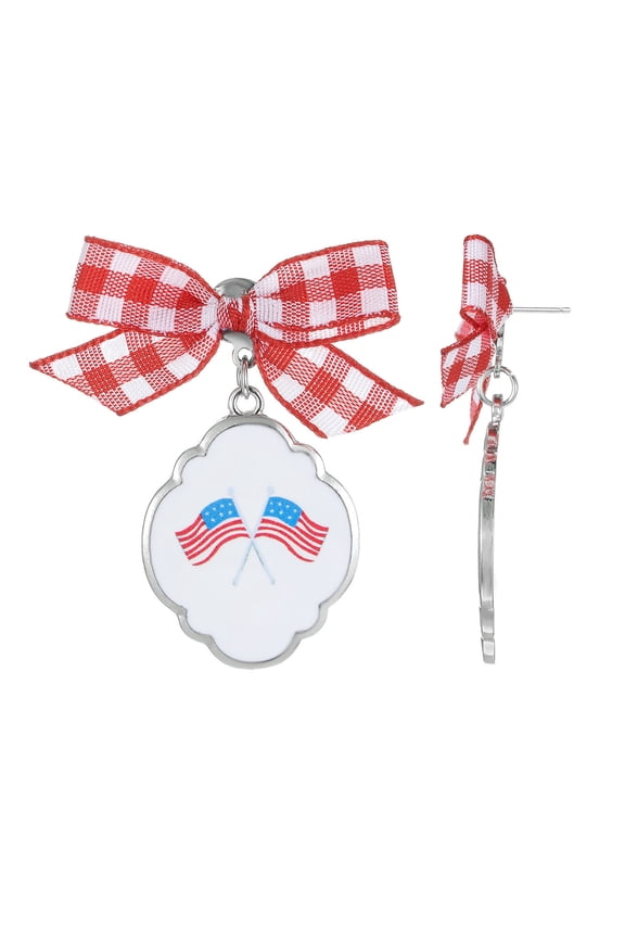 Americana Flag and Bow Earrings