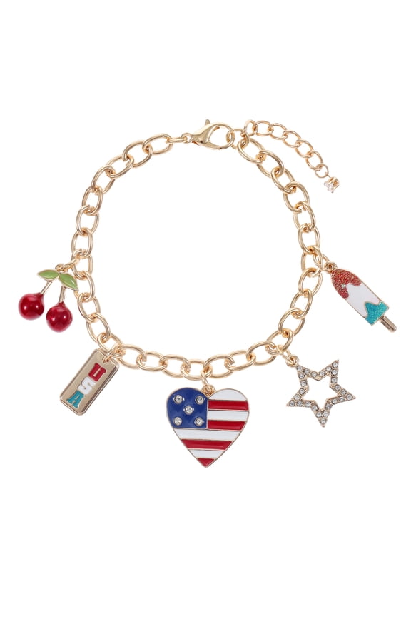 Americana Gold Charm Bracelet