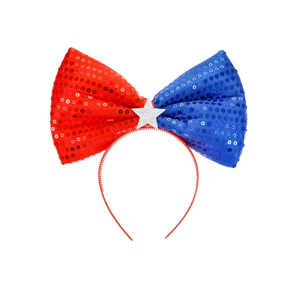 Way to Celebrate Americana Large Sequin Bow Headband, 1 Piece