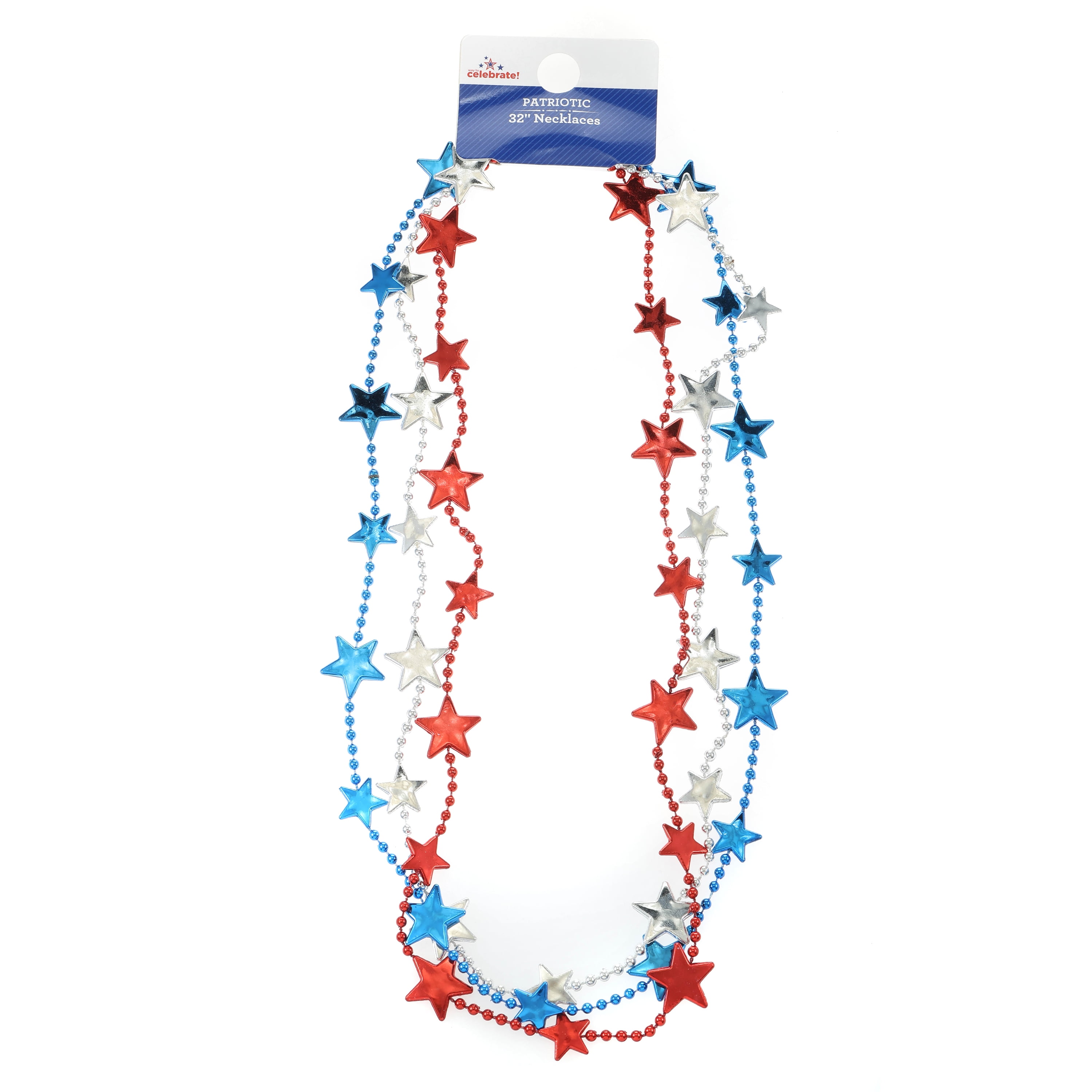 Walmart Deals of Way to Celebrate Americana Necklaces, Multicolored, 3 Pieces