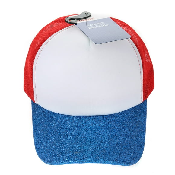Way to Celebrate Americana "Party in the USA" Baseball Cap, Red, White and Blue, Adult Size, 1 Piece
