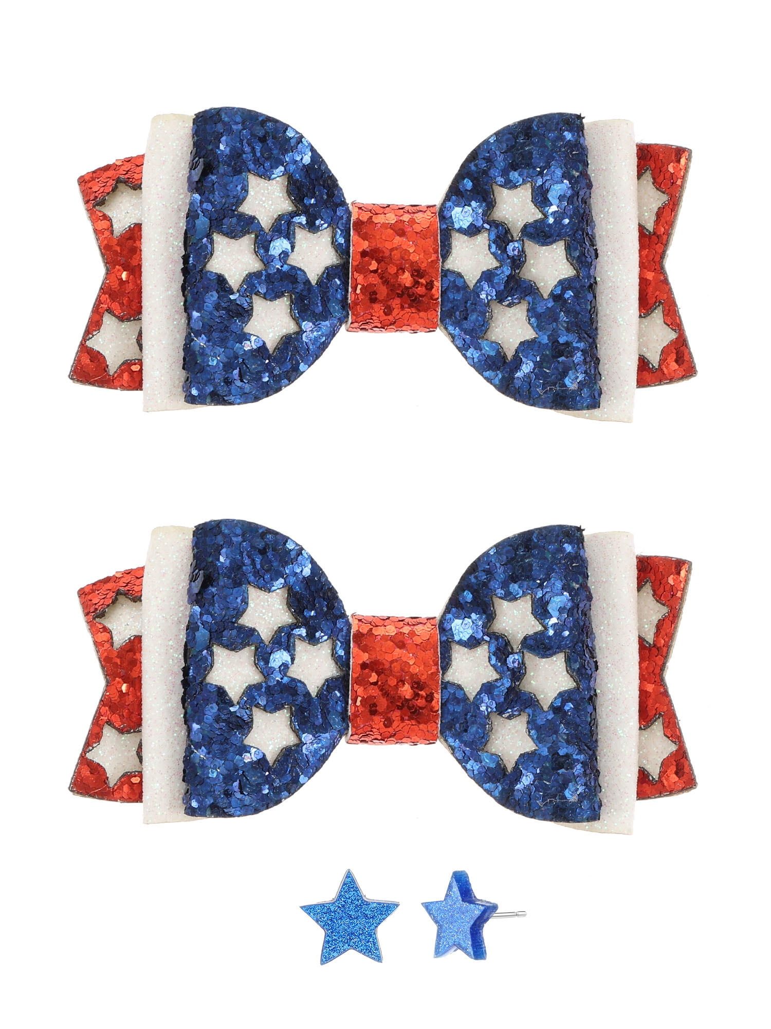 Way to Celebrate Americana Patriotic Earring and Hair Bow Set
