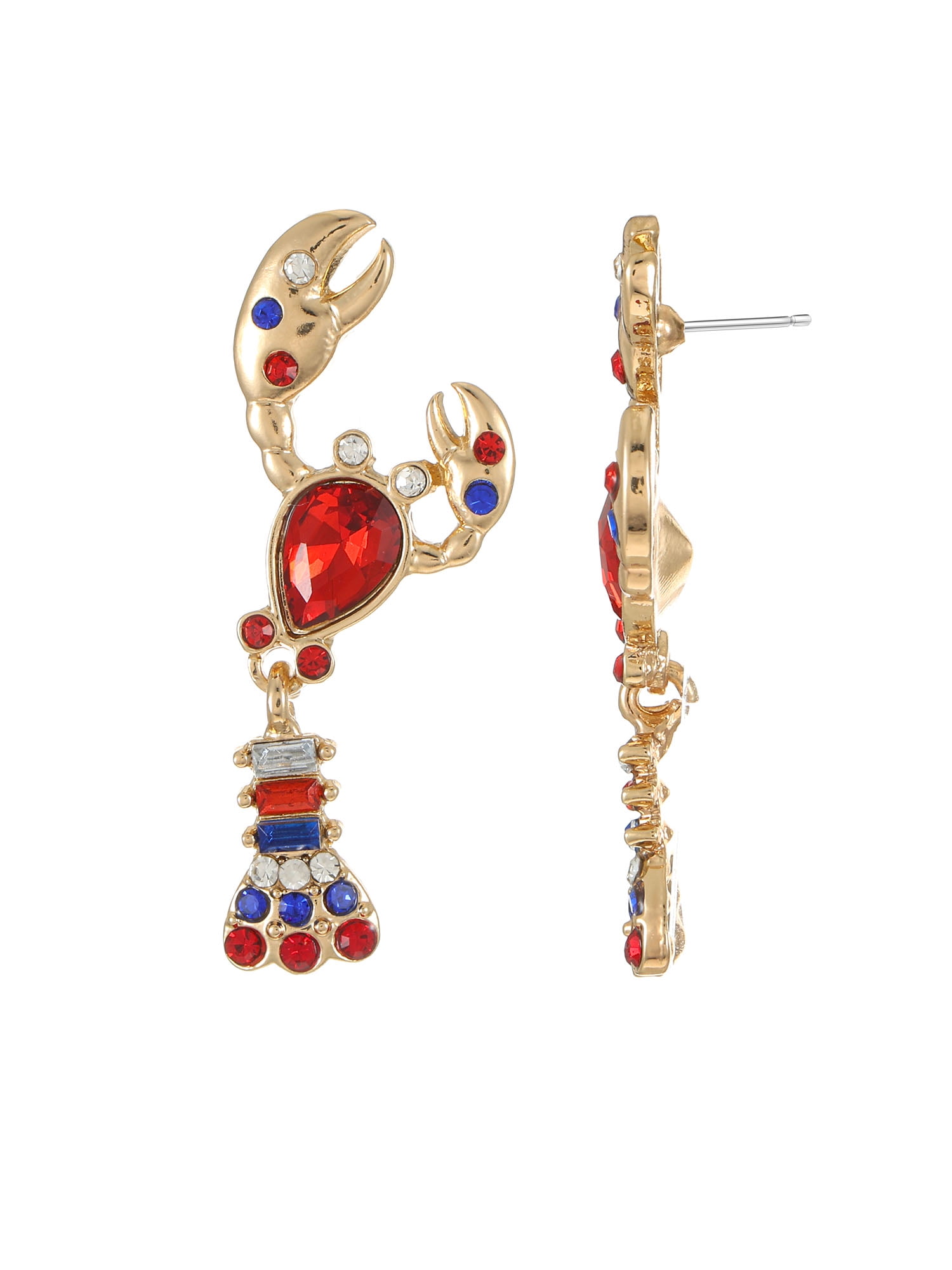 Way to Celebrate Americana Patriotic Lobster Earrings