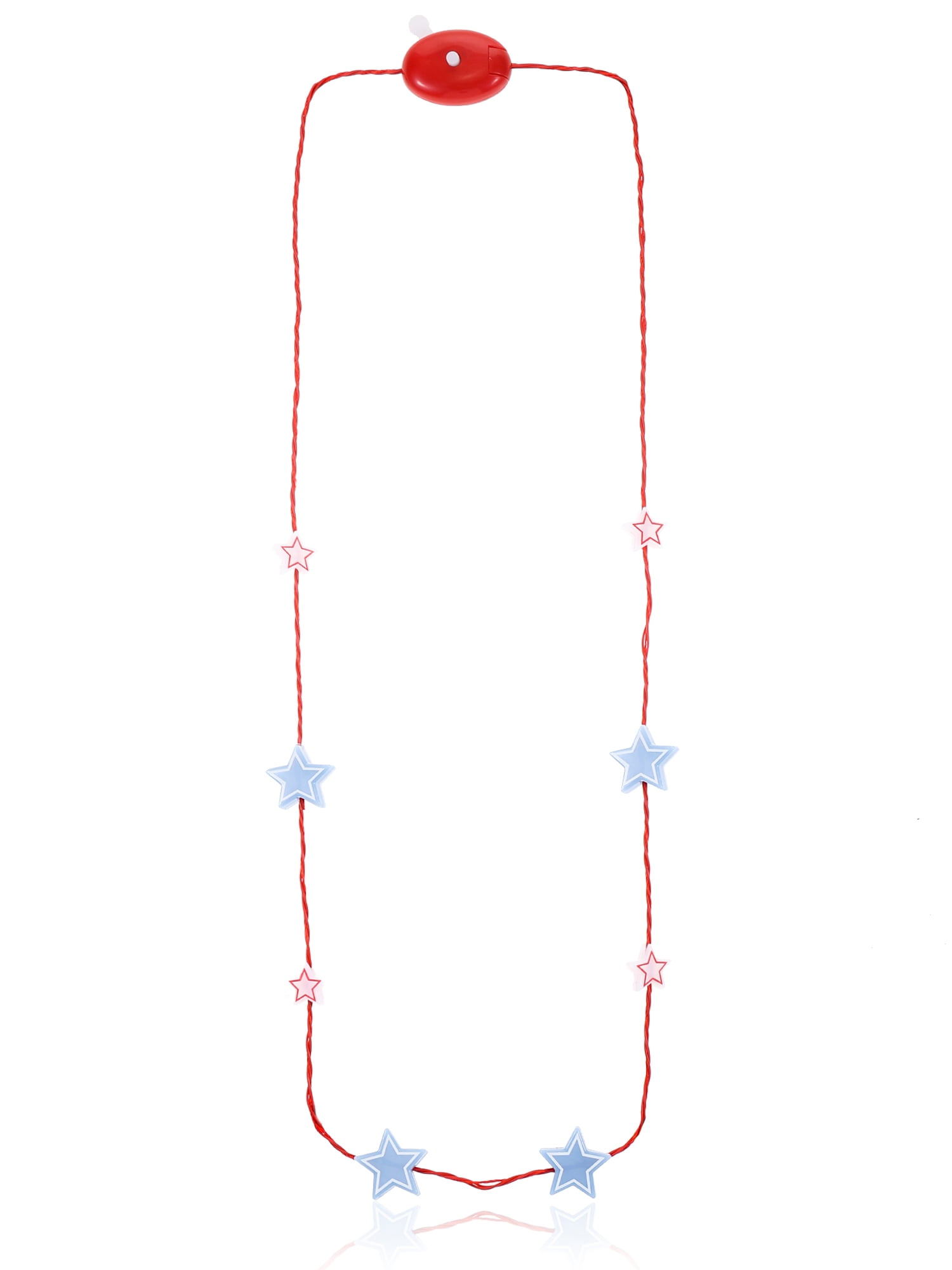 Way to Celebrate Americana Patriotic Patterned Star Light-Up Necklace