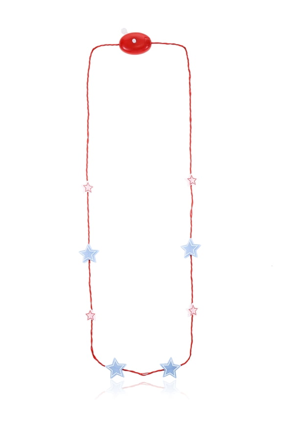 Americana Patriotic Patterned Star Light-Up Necklace