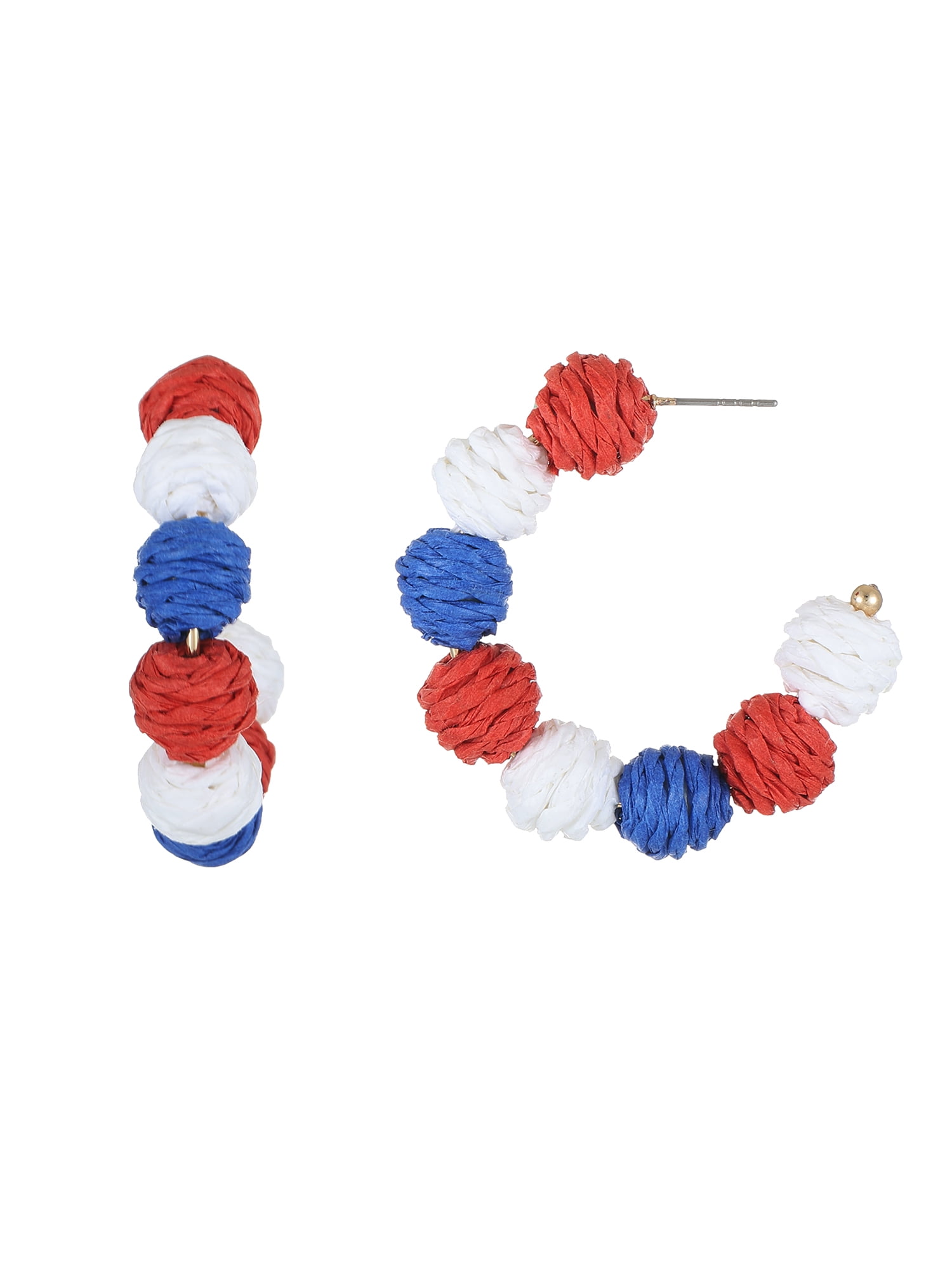 Way to Celebrate Americana Pom Pom Hoop, 1 Pair