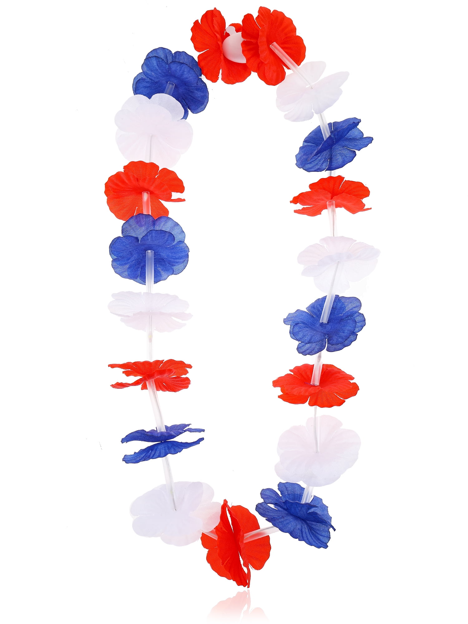 Way to Celebrate Americana Red, White, and Blue Light-Up Floral Necklace