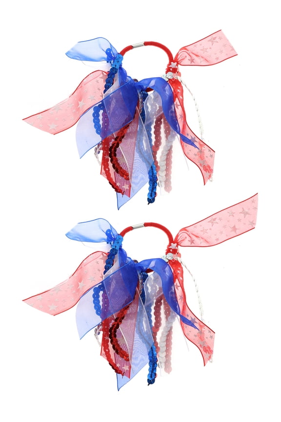 Americana Red, White, and Blue Ribbon Hair Tie Set