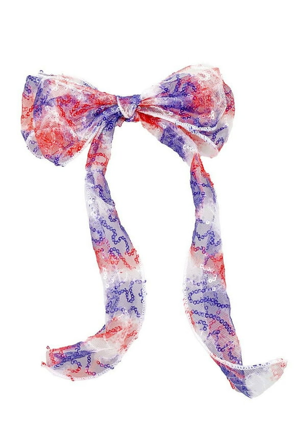 Americana Ribbon Bow Barrette