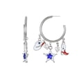 thumbnail image 1 of Way to Celebrate Americana Silver Western Charmy Hoop Earrings, 1 of 4