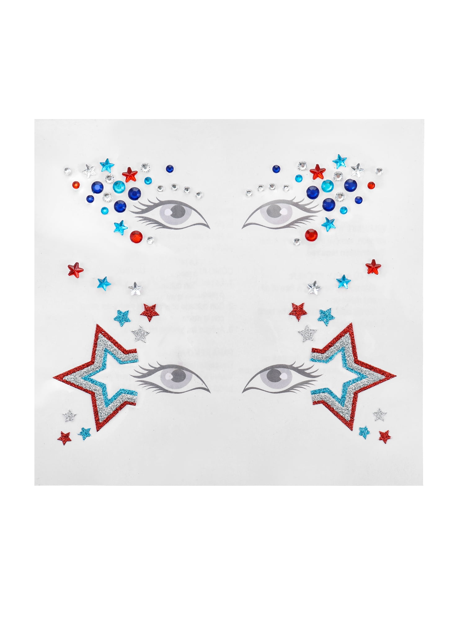 Way to Celebrate Americana Starry Face and Hair Gem Set