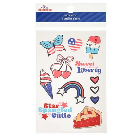 Way to Celebrate Americana Summer Motif Stickers, 2 Sheets