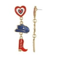 thumbnail image 1 of Way to Celebrate Americana Patriotic Western Drop Earrings, 1 of 4