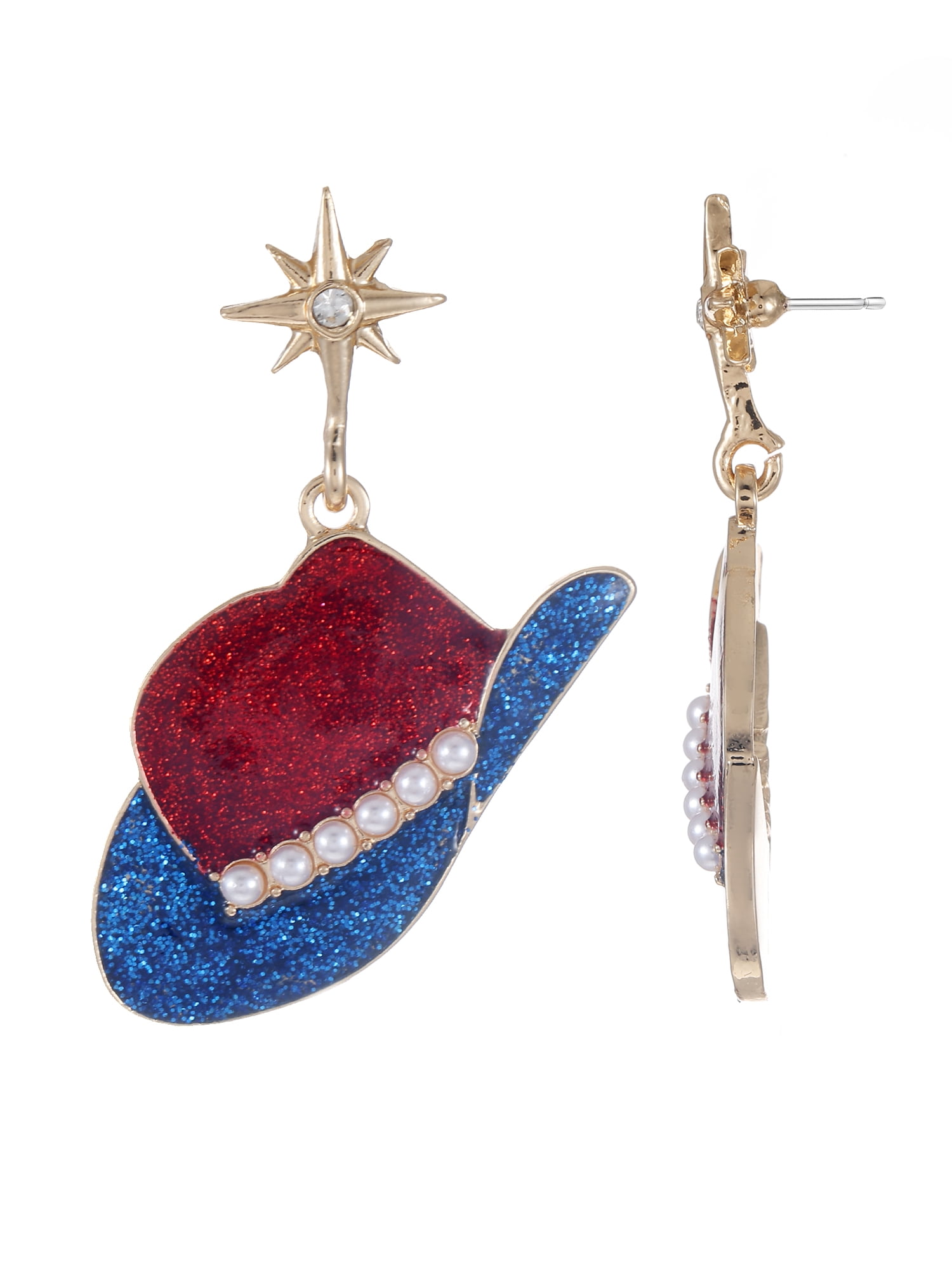 Way to Celebrate Americana Western Hat Dangle Earrings