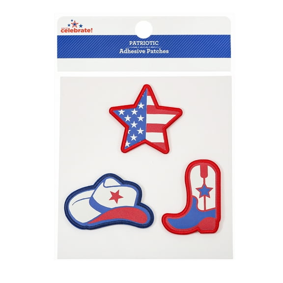 Way to Celebrate Americana Western Motif Adhesive Patches, 3 Pieces