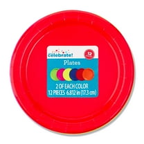 Disposable Paper Plates, 7", Assorted Colors, 12 Pieces, by Way To Celebrate