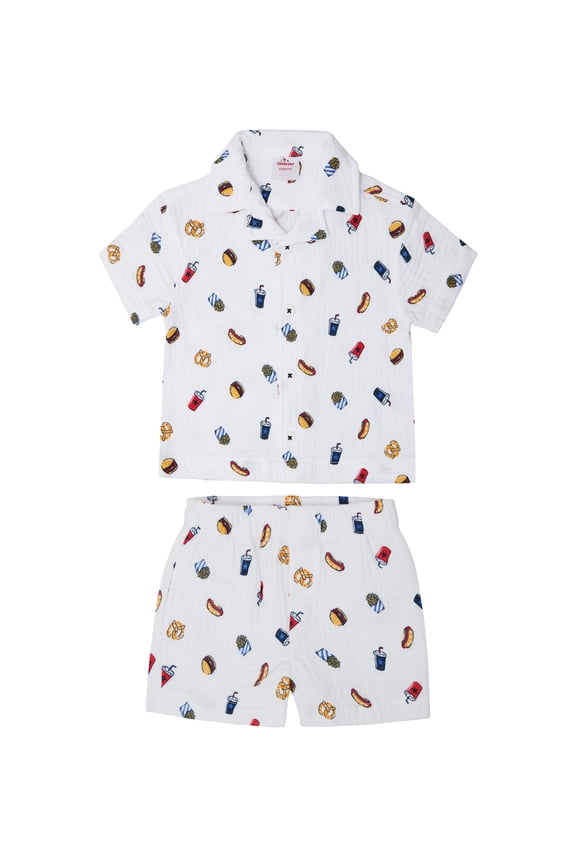 Baby and Toddler Boy Americana Shirt and Short Set, Sizes 0-3M-5T