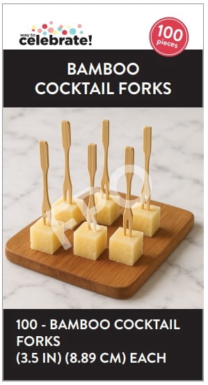 Way to Celebrate Bamboo Cocktail Forks, 100ct