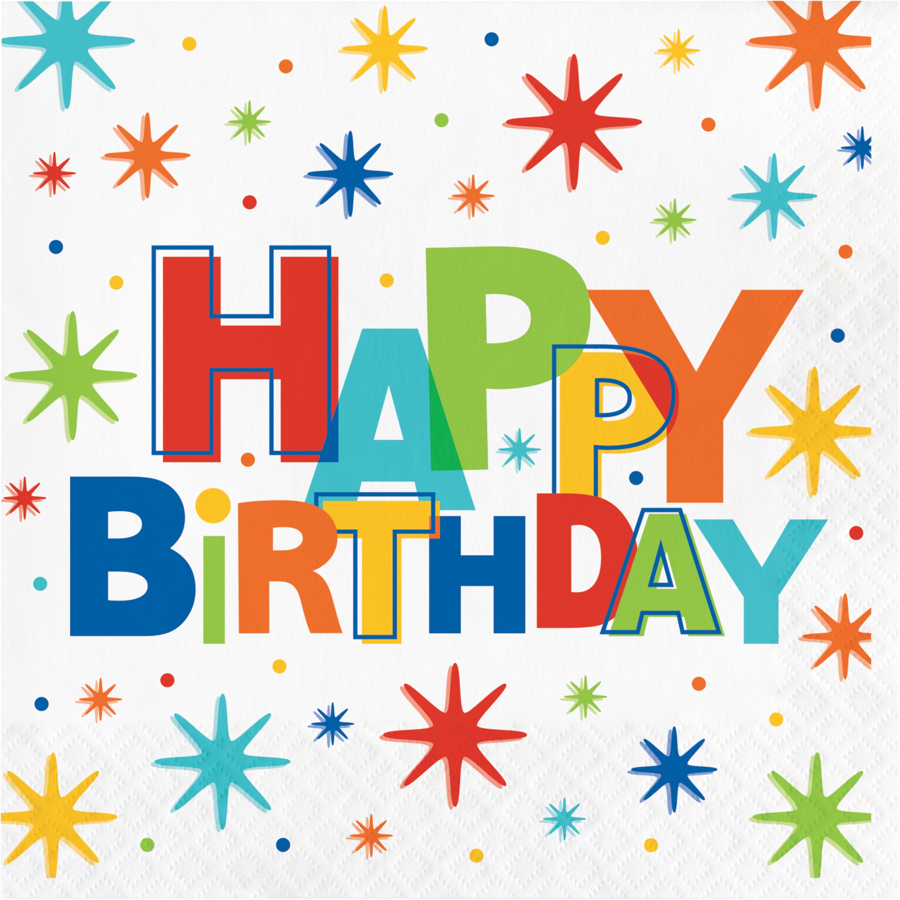 Way to Celebrate! Birthday Burst Paper Party Napkins, 6.5in, 20 Ct