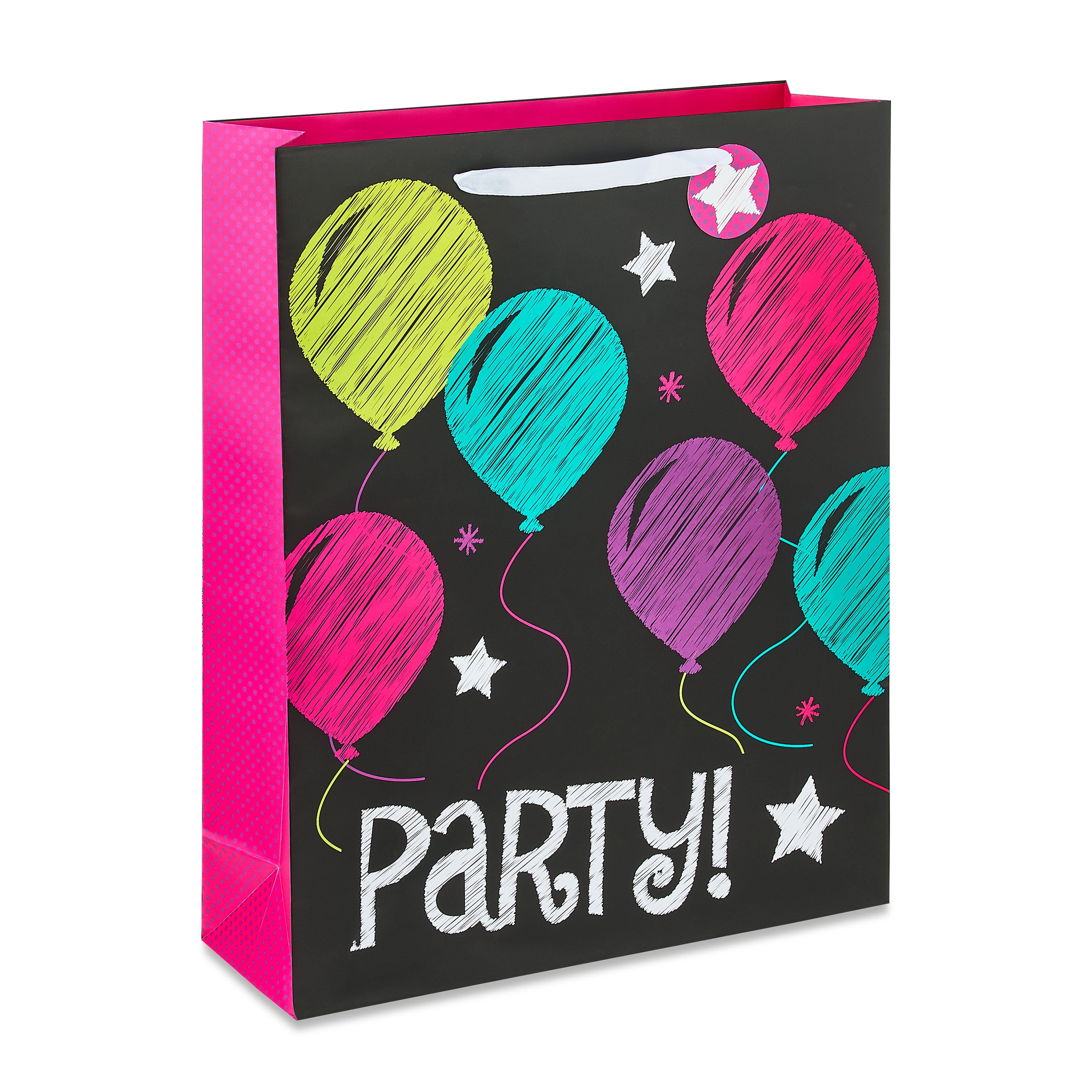 Chalk Balloons Print Birthday Paper Gift Bag, 14.5" x 18", by Way To Celebrate