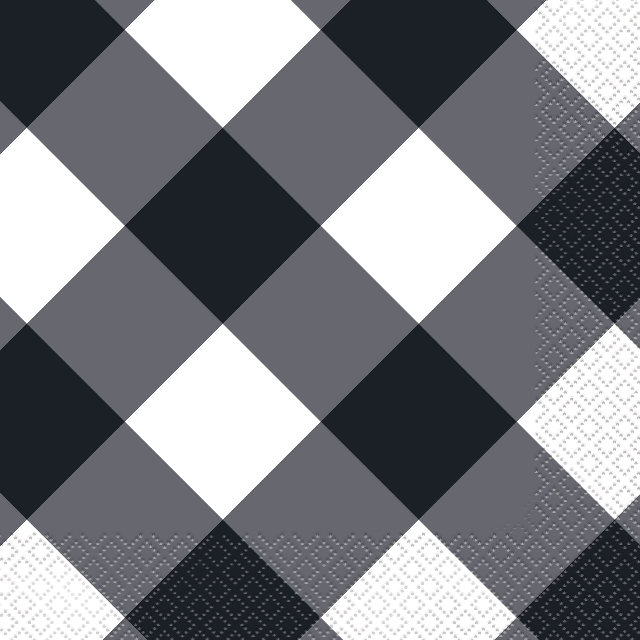 Way to Celebrate! Black Buffalo Plaid Paper Luncheon Napkins, 6.5in, 20ct