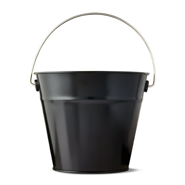 Black Tin Pail with Handle, 5", by Way To Celebrate