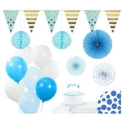 Way to Celebrate Blue Decoration Kit, 36-Piece Party Set with Plastic and Latex Accessories