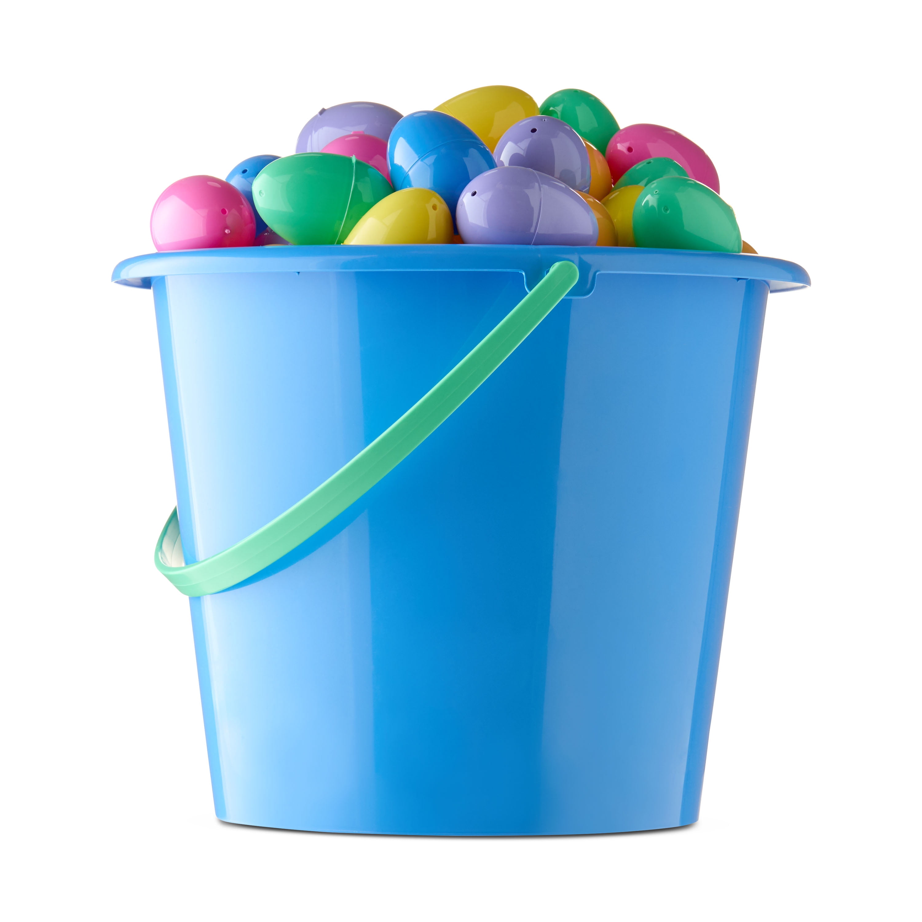 Way To Celebrate Easter Jumbo Blue Pail Filled with Eggs, Multicolor, 96 Pieces