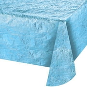 Way to Celebrate! Blue Metallic Tablecloth, Party Supplies, 1Ct., 54 in x 84 in