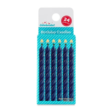 Blue Spiral Birthday Candles, 24 Count, by Way To Celebrate