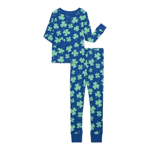 Way to Celebrate Boys Cotton Snug-Fit Top and Pants Snug Fit Pajama Set, 2-Piece, Sizes 4-10