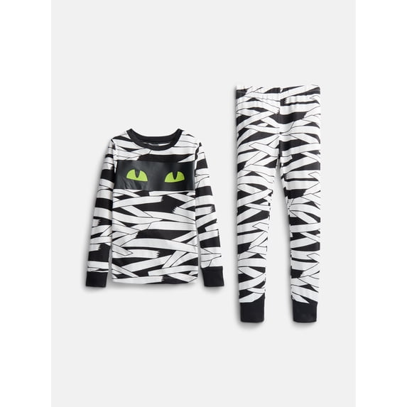 Halloween Boys' Glow In the Dark Top and Pants Pajama Set from Way to Celebrate, 2-Piece, Sizes 4-10