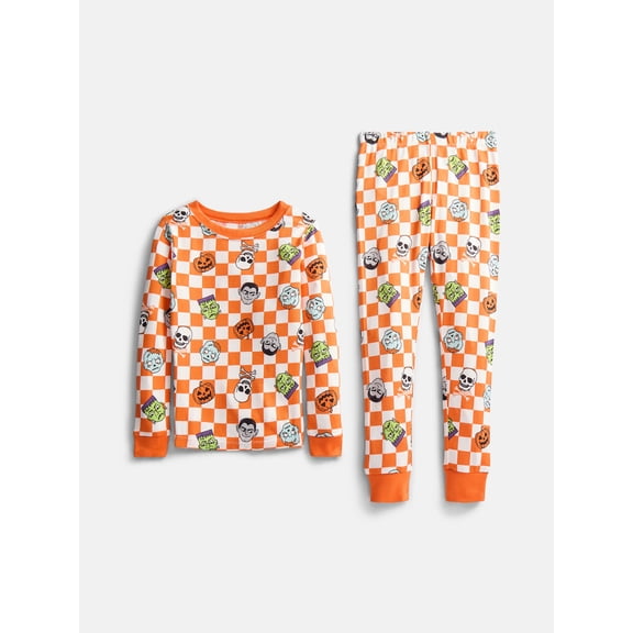 Halloween Boys' Tight Fit Long Sleeve Top and Pants Pajama Set from Way to Celebrate, 2-Piece, Sizes 4-10