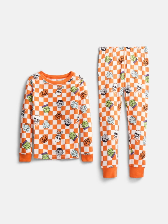 Halloween Boys' Tight Fit Long Sleeve Top and Pants Pajama Set from Way to Celebrate, 2-Piece, Sizes 4-10