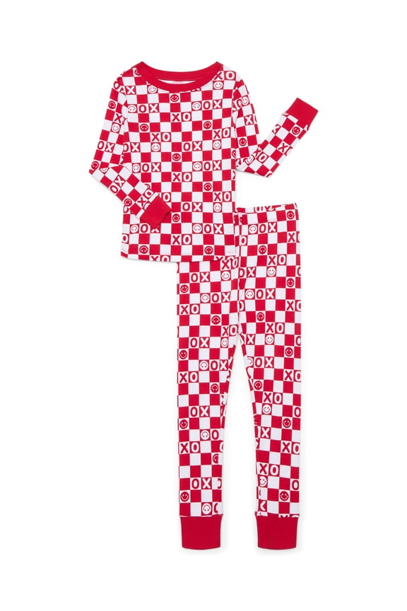 Boys Cotton Snug-Fit Top and Pants Snug Fit Pajama Set, 2-Piece, Sizes 4-10