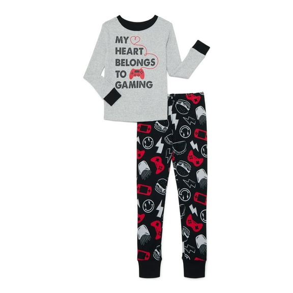 Boys Cotton Snug-Fit Top and Pants Pajama Set from Way to Celebrate, 2-Piece, Sizes 4-10