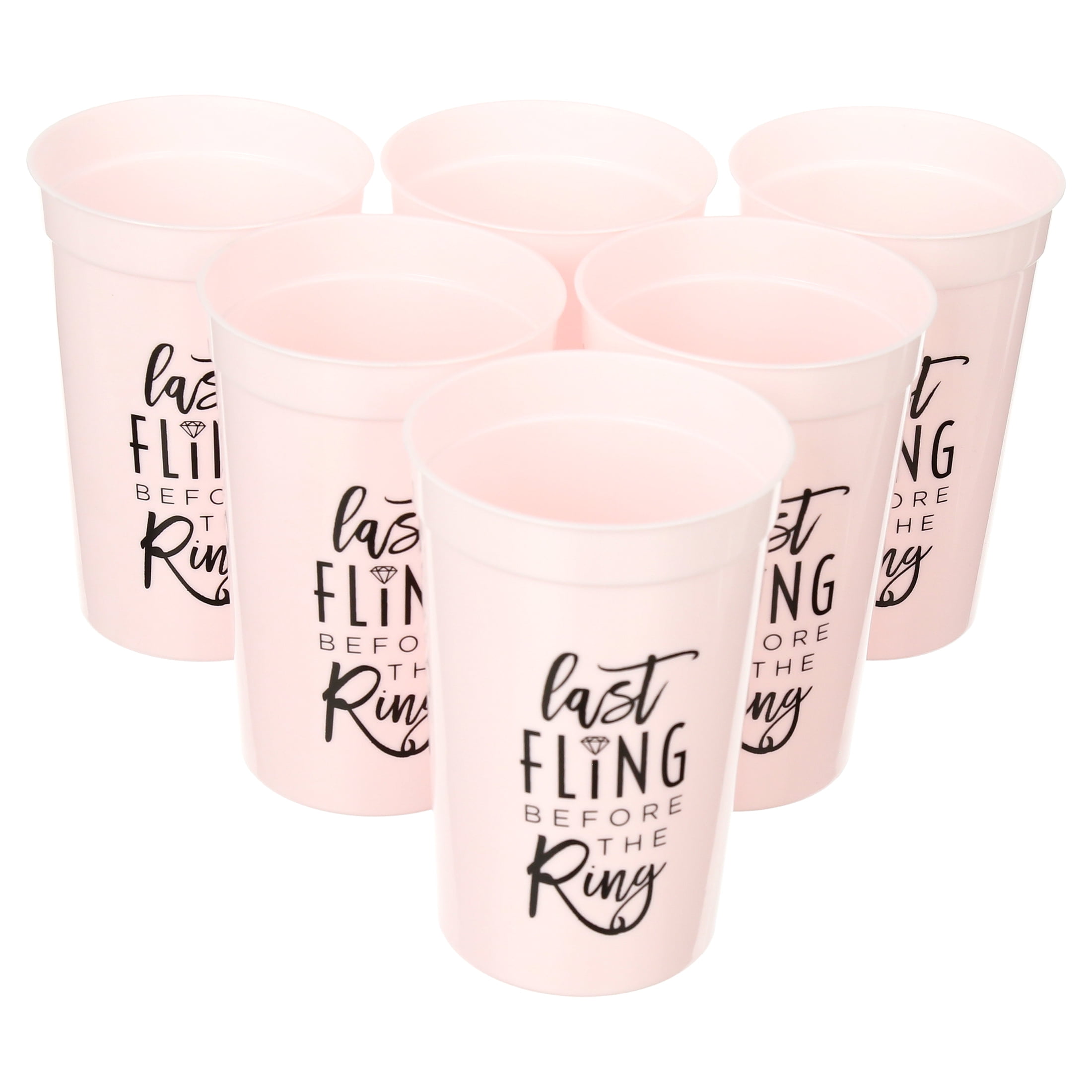 Way to Celebrate Bridesmaid Plastic Cups, Pink, 6 Count