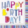 thumbnail image 1 of Way to Celebrate! Bright Stripes Birthday Paper Luncheon Napkins, 6.5in, 16ct, 1 of 3