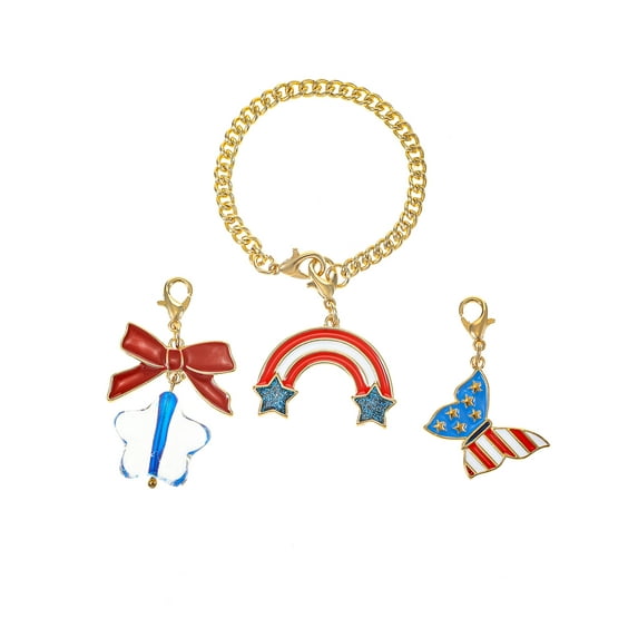 Way to Celebrate Charm Set, Stars and Stripes Theme, Multicolored, 3 Charms